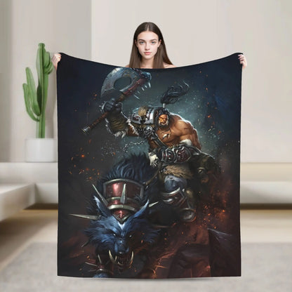 WOW World of Warcraft Arthas Retro Game Blanket  Soft Plush Bedding Throws For Home Decor Travel Flannel Bedspread Bed Cover