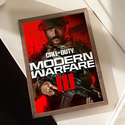 Call of D-DUTY Game Poster Stickers Painting Self-Adhesive Mural HD Wall Decals for Bedroom Living Room Home Decor Gift