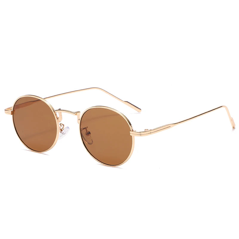 Módní kulaté vintage sluneční brýle pro ženy a muže, sluneční brýle s přechodem barev pro ženy, retro brýle ze slitiny, Gafas De Sol, sluneční brýle
