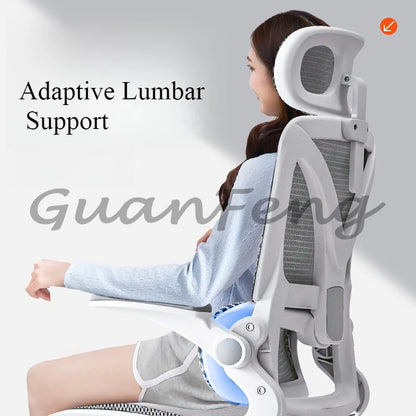 Ergonomic Gaming Chair with 3D Lumbar Support, Breathable Mesh Office Chair, Adjustable Swivel Racing Chair with Armrests for Home & Work