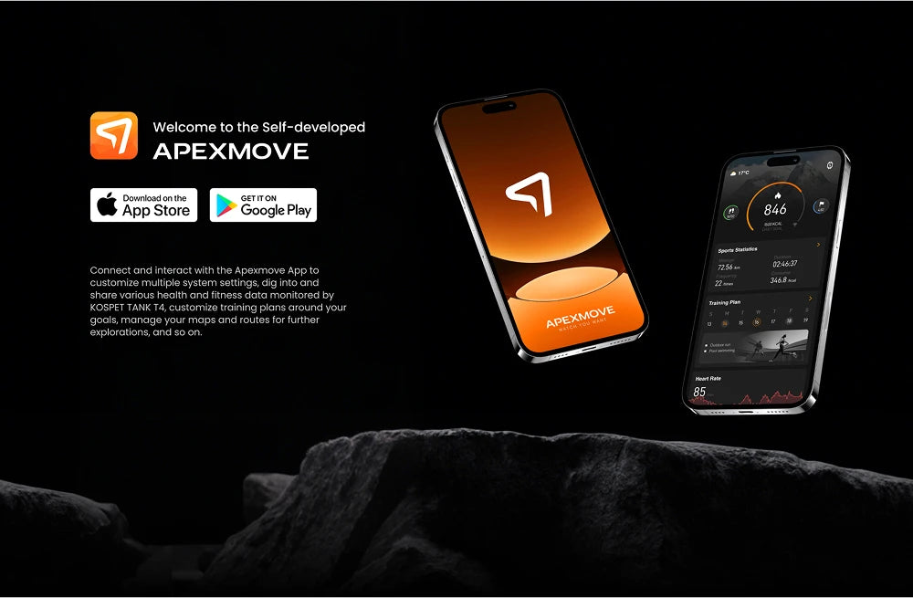 KOSPET Tank T4 Men's Rugged Smart Watch Military Grade Full Stainless Steel GPS 100M Waterproof 45M Freediving Health Monitor