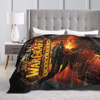 WOW World of Warcraft Arthas Retro Game Blanket  Soft Plush Bedding Throws For Home Decor Travel Flannel Bedspread Bed Cover