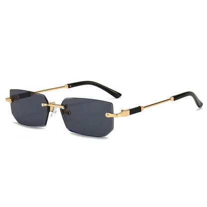 Trendy bezrámové sluneční brýle pro muže a ženy, módní bezrámové obdélníkové sluneční brýle, retro brýle s ochranou UV400, letní brýle, brýle