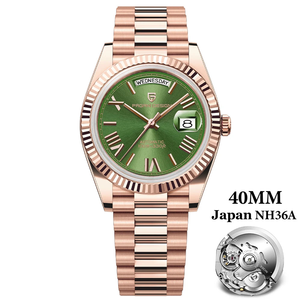 PAGANI DESIGN 2025 New Date Week 40MM Men's Watches Brand Luxury Gold Automatic Watch Men Waterproof Mechanical Wrist watch Men