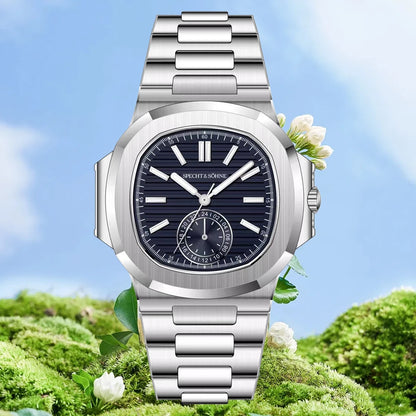 Relógio masculino ultrafino Specht & Söhne New Classic 40.8MM, movimento Japan VH60, vidro de safira, relógio desportivo 5980, resistente à água 50M
