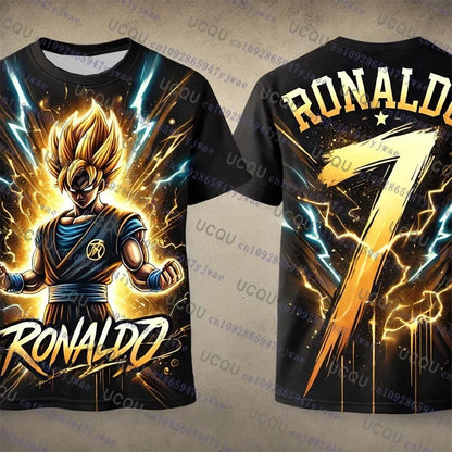 Summer 2026 Dragon Ball 3D T-shirt Oversized Majin Vegeta Blue Lightning Print Breathable Gym Streetwear Unisex Men Women Kids