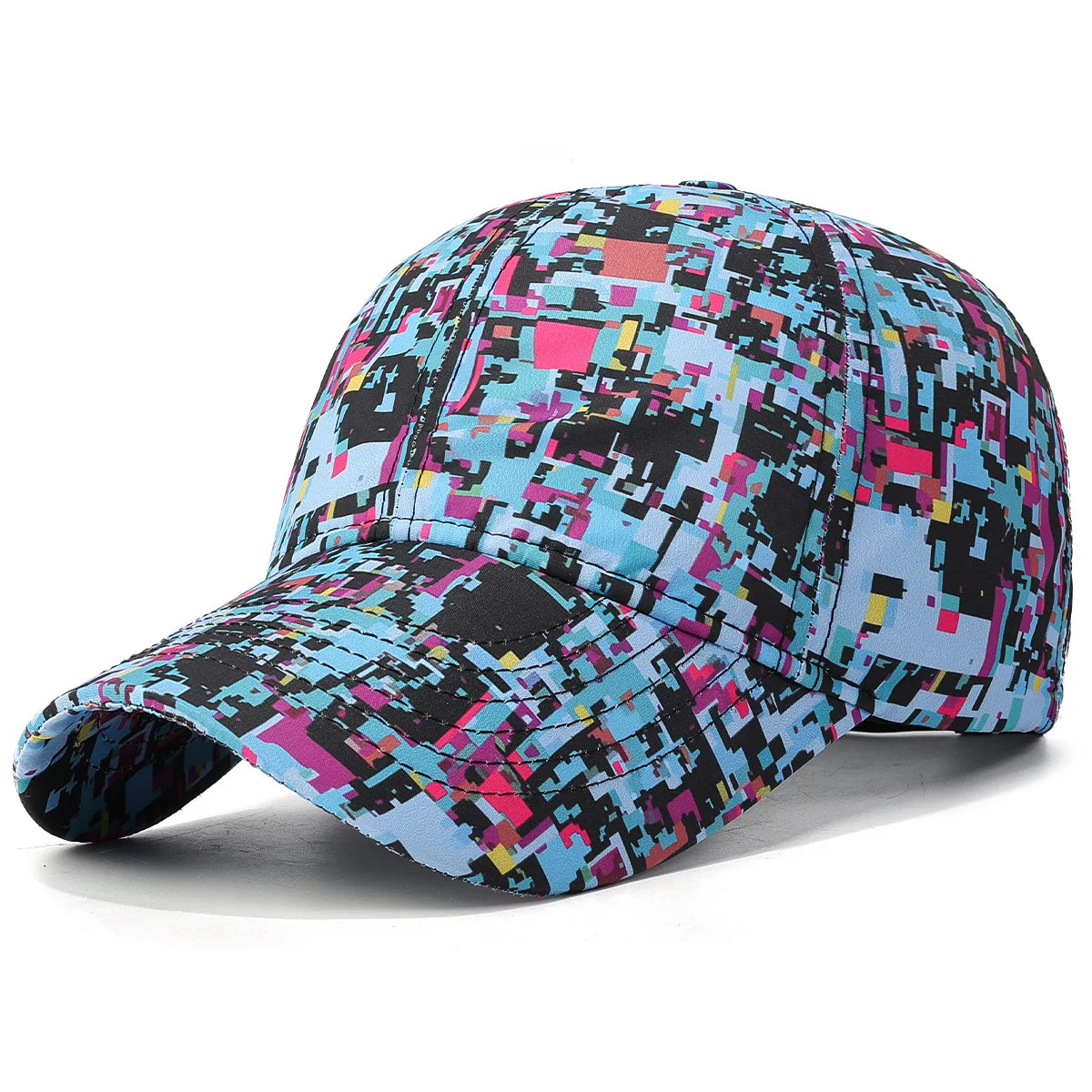 Sommer-Baseballkappe mit Graffiti-Motiv und Leuchtelementen, Unisex, Outdoor-Sonnenschutz, modische Sportkappe, lässige Duckbill-Kappe