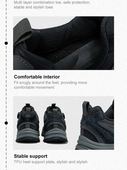 Baasploa Men's Hiking Shoes Non-Slip Wear-Resistant Outdoor Climbing Walking Shoes Comfort Inner Cotton Outdoor Sneakers