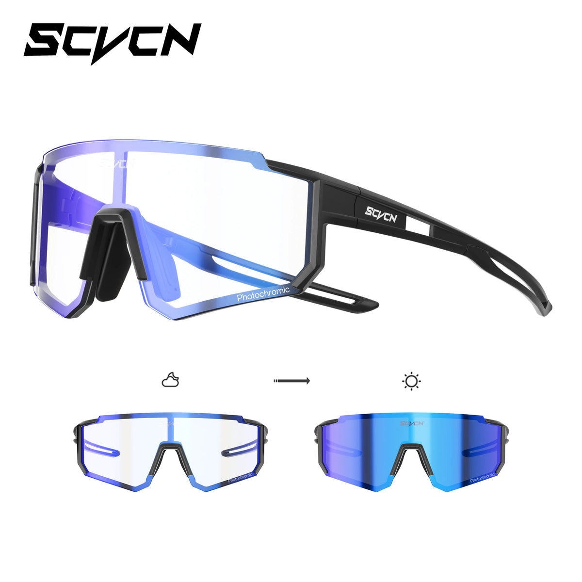 SCVCN Dívčí sportovní sluneční brýle Dětské cyklistické brýle Fotochromatické UV400 Chlapecké baseballové brýle Outdoorové brýle Sluneční brýle na běh a turistiku