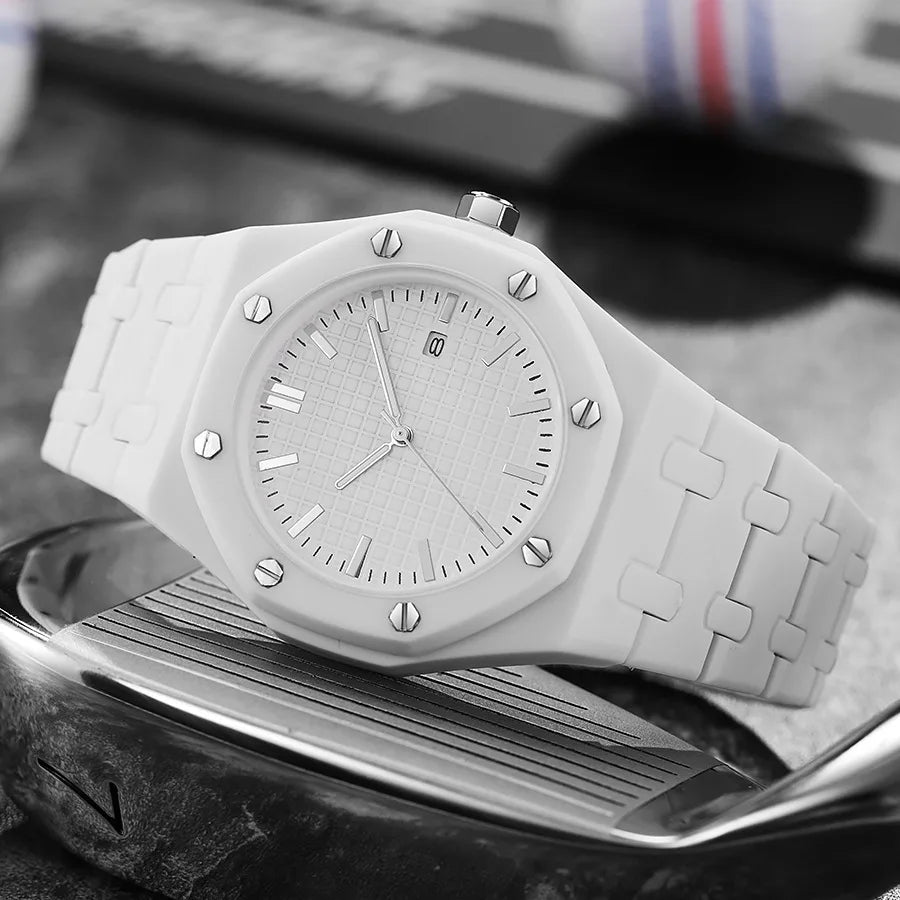 New Fashion Men Luxury Calendar Watch Women Business Casual Quartz Watches Sports Plastic Watch Students Watches Reloj Hombre