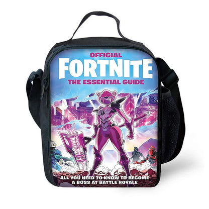 Isolierte Kinder-Lunchtasche mit großem Fassungsvermögen für Jungen, Mädchen und Schüler – Hot Game Outdoor-Picknick, wiederverwendbare Thermo-Kühltasche, Lunchbox F-FortniteS