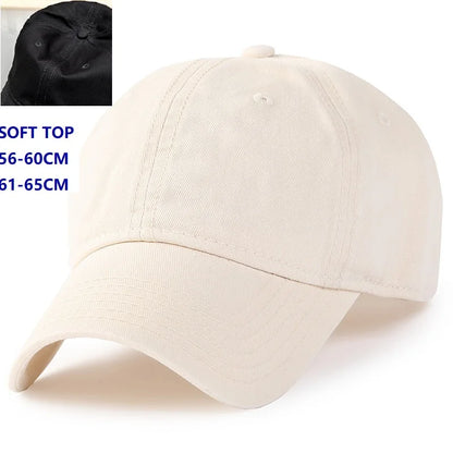 Baseballová čepice Big Head Plus Size, 100 % bavlna, vhodná pro muže i ženy, nastavitelná, čepice typu „dad hat“, nadměrná velikost 58–60 cm, 61–65 cm