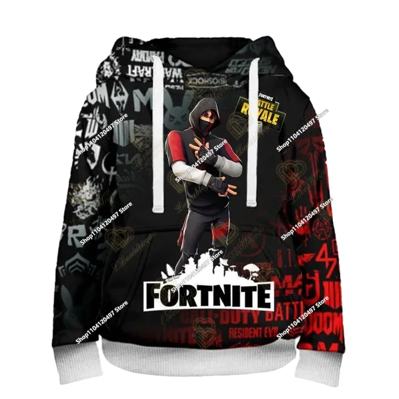 2025 Neuer Fortnite-Hoodie mit 3D-Print für Herren, Harajuku, langärmeliges Oversized-Sweatshirt, Unisex-Cosplay-Kleidung