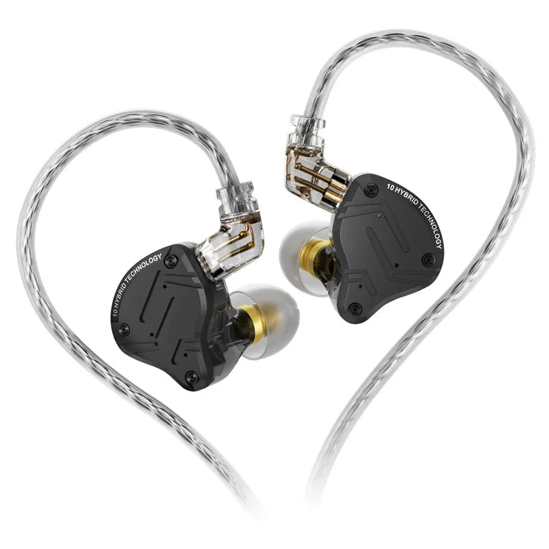 KZ ZS10 PRO X HiFi Hybrid Driver Earphones Metal In-Ear Monitor Headphones with Bass, Detachable Cable, Noise Isolation, and Microphone