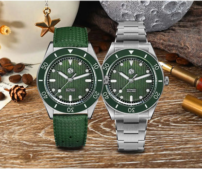 San Martin Official 39mm Guilloche MOP Dial Miyota 90S5 Sport Watch Automatic Mechanical Sapphire Bezel 20 ATM Luminous SN0151