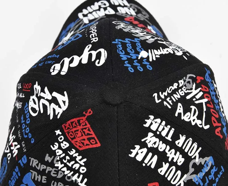 Cappellino da baseball unisex alla moda con stampa graffiti - Cappellino alla moda con visiera dipinta a colori vivaci