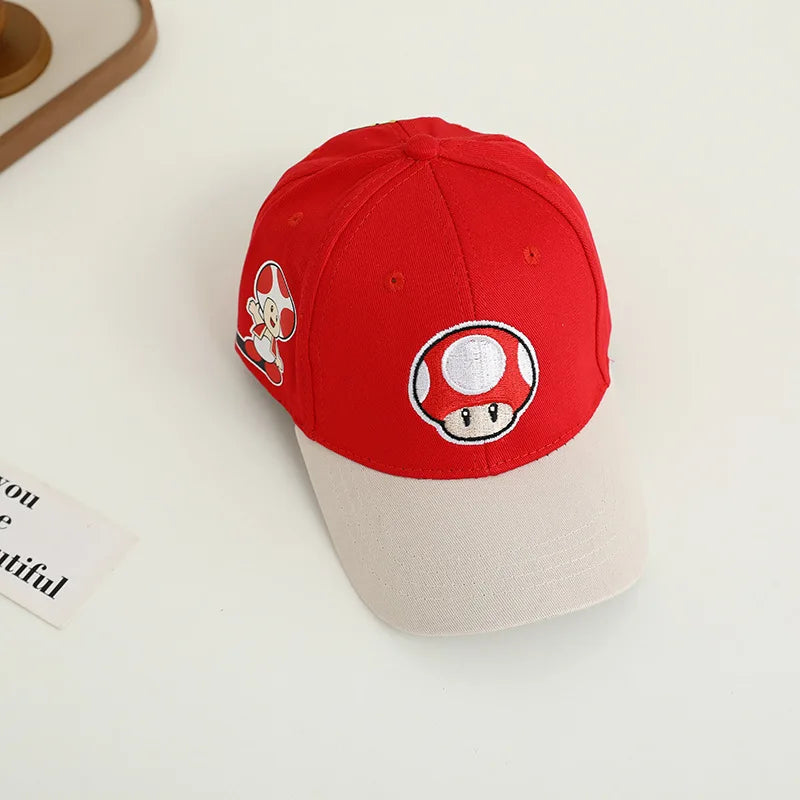 Yoshi Bowser Luigi Super Mushroomi Duckbill Cap Baseball Cap Cartoon Patterned Mesh Cap Summer-appropriate hats for kids Trendy