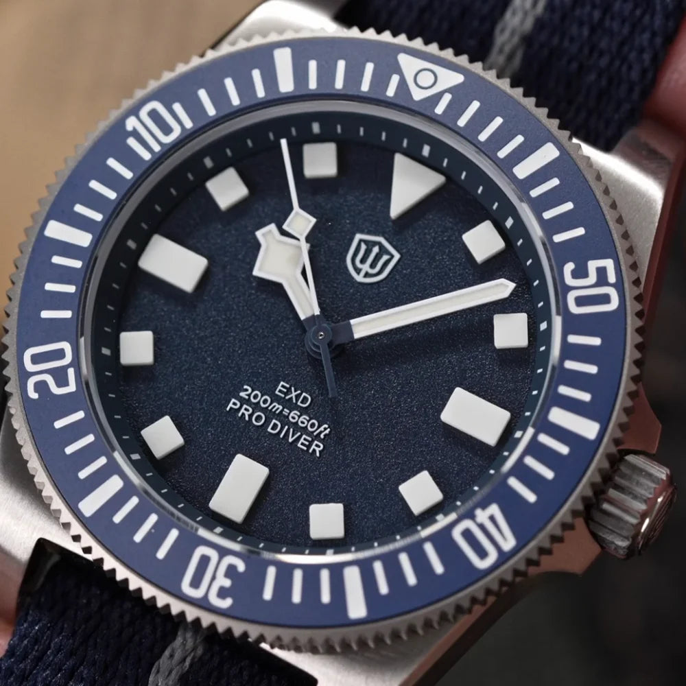 Watchdives EXD 40Mm Titanium Dive Watch Man VH31 Sweep Quartz Watches 200 Waterproof Ar Sapphire BGW9 Luminous 316L Wristwatch
