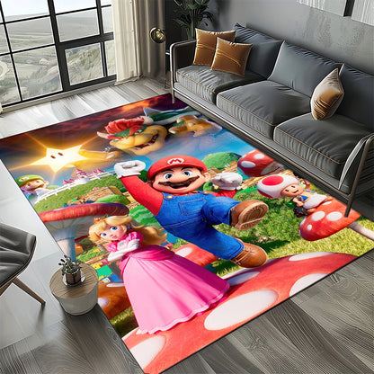 Retro koberec s motivem Mario, koberec do obývacího pokoje, ložnice, na pohovku, rohožka, dekorace, podlahová podložka pro děti