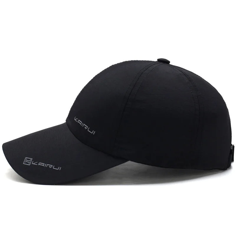 Solid Sports Baseball Cap, Sun Protection Quick Drying Snap Buckle Soft Top Casual Outdoor Dad Hat For Adults