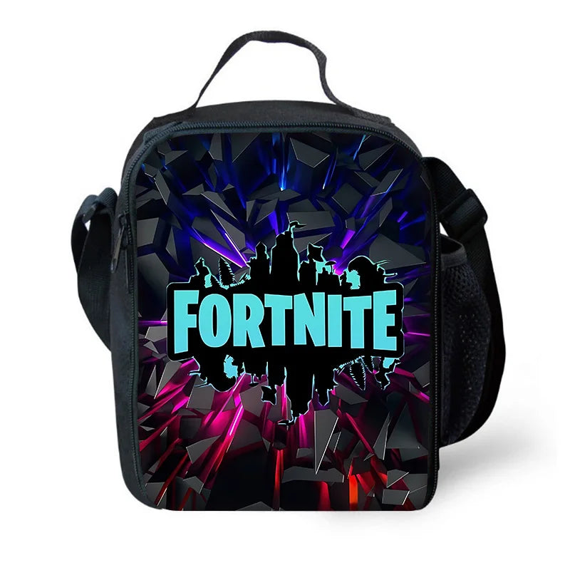 Child School Backpack with Lunch Bags, Pencil Bags, Hot Game Design-F-FortniteS School Bags for Boys Girls Best Gift