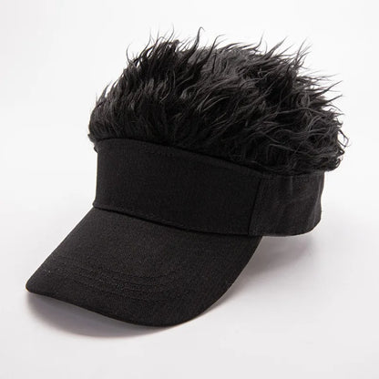 Men's and women's wig baseball cap adjustable hip-hop funny outdoor duck tongue sun hat suitable for casual sports