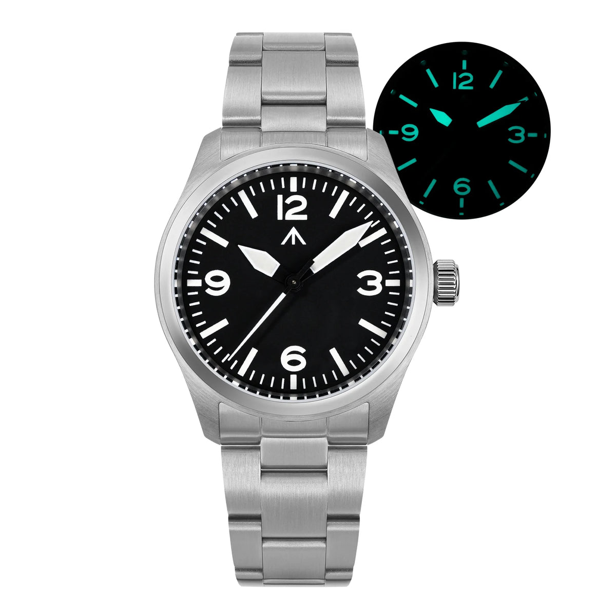 Militado ML08 Vintage Black Watch VH31 Sweep Quartz Wristwatch Ar Sapphire Crystal Luminous C3 BGW9 100 Waterproof Watches Man