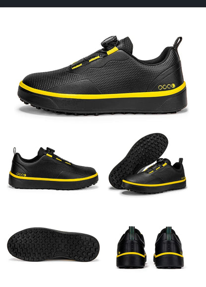 Paar Golfschuhe für Herren, weiß, wasserdicht, mit drehbarer Schnalle, Fitness, ohne Spikes, rutschfest, Golf, Golfer, Training, Golf-Sneaker, Damen