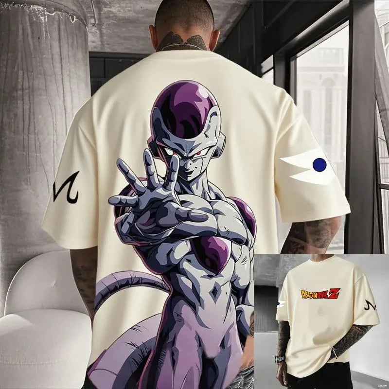 2026 Summer Dragon Ball Frieza Anime Men's T Shirt Cotton Women Short Sleeve Graphic Streetwear Casual Tops Hip Hop Y2k Clothes