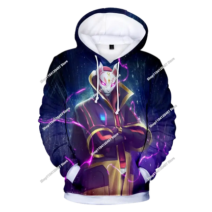Children's Fortnite Anime Hoodie Men's Streetwear Hip-Hop Sportswear Casual Loose Fit Sweatshirt Outdoor Fashion