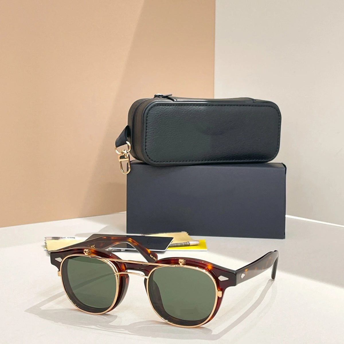 Lunettes de soleil polarisées Johnny Depp LEMTOSH Premium tendance pour homme et femme, montures vintage en acétate, carrées, pour homme et couple
