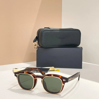 Lunettes de soleil polarisées Johnny Depp LEMTOSH Premium tendance pour homme et femme, montures vintage en acétate, carrées, pour homme et couple