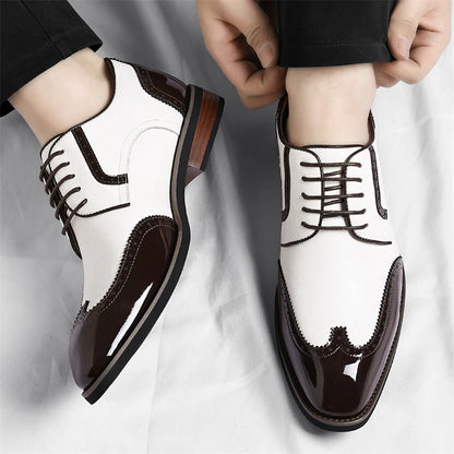 Scarpe Oxford da uomo in similpelle - Scarpe casual-formali - Scarpe da uomo per completo da lavoro - Scarpe Derby di nuova concezione - Scarpe da passeggio