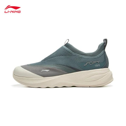 LI-NING SOFT GO 2 Zapatillas de senderismo sin cordones para hombre, suaves, con tacón grueso, cómodas, resistentes y deportivas casuales AGLV005