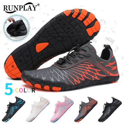 Men's Water Shoes and Women's Beach Barefoot Aqua Shoes, Quick-Dry Swimming, Wading Sports Sneakers for Upstream Boating, Fishing, Surfing