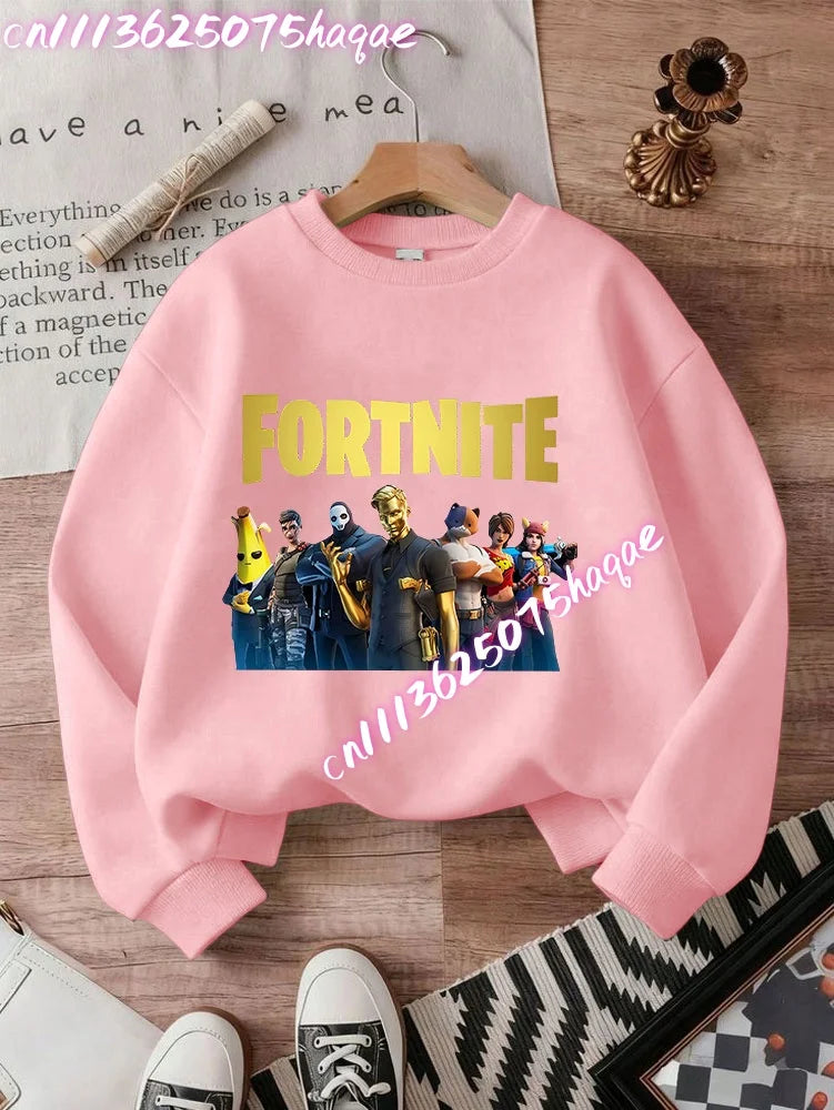 Fortnites Series Kinder-Sweatshirts, trendige Langarm-Pullover für Jungen und Mädchen, Herbst/Winter, Cartoon-Kinderkleidung, Geburtstagsgeschenke