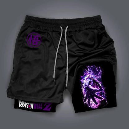 Dragon Ball Peripheral Printing Double-layer Shorts GOKU American Sports Comfortable Fashion Summer Men's Loose Breathable Pants