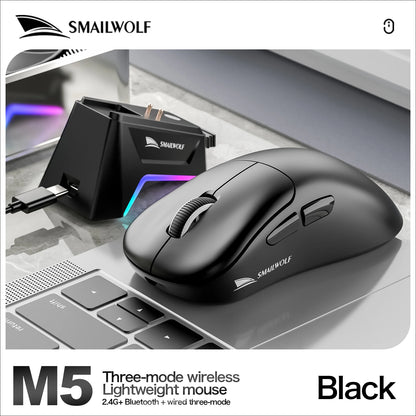 K-Snake X11 Bluetooth Wireless Gaming Mouse, Tri-Mode RGB Rechargeable Mouse with PAW3311 Sensor, 12000 DPI Magnetic Charging Gaming Mouse for PC, Laptop & Office