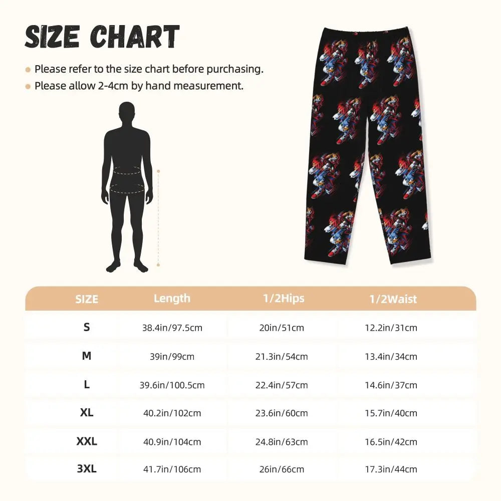 Custom Women Soniced Pajama Pants Printed Hedgehog Game Sleep Sleepwear Bottoms with Pockets
