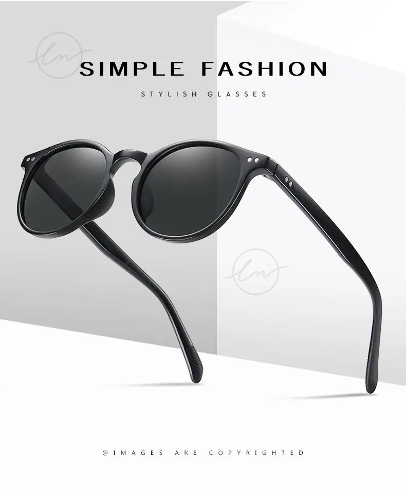 LM Retro kulaté sluneční brýle pro ženy a muže, ultralehké, TR90, polarizované, unisex, brýle na řízení, vintage sluneční brýle, UV400, Gafas De Sol