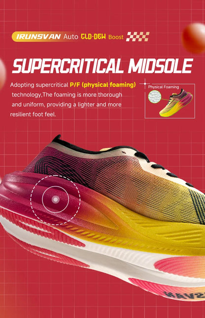 IRUNSVAN Carbon Plate Marathon Running Shoes, Professional Stable Support, Shock Absorption, Ultra-Light Rebound Sports Shoes
