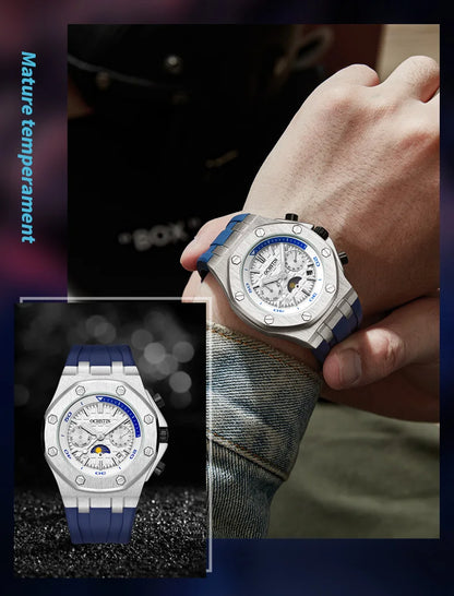 OCHSTIN Automatic Men Watches Luxury Designer Octagon Bezel Mechanical Date Day Night Dial Luminous Male Trendy Sport Wristwatch