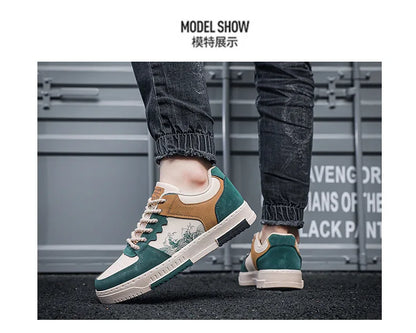Nieuwe heren casual schoenen voor de herfst, ademende platte schoenen voor buiten, modieuze veterschoenen, comfortabele trendy sportschoenen voor heren, Zapatillas