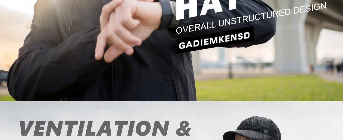 GADIEMKENSD Stretch Running Hat with Soft Brim, Quick Dry Baseball Cap Casual Breathable Adjustable Sun Protection Hats