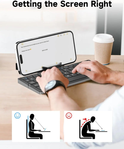 Tastiera pieghevole Bluetooth ricaricabile Jomaa per laptop, iPad e telefono – mini tastiera pieghevole portatile