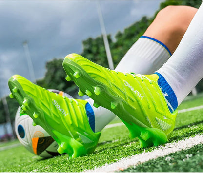 Chaussures de football Double Star Adult Youth AG : crampons antidérapants et résistants pour gazon artificiel et naturel, pour l'entraînement et les matchs, hommes et femmes