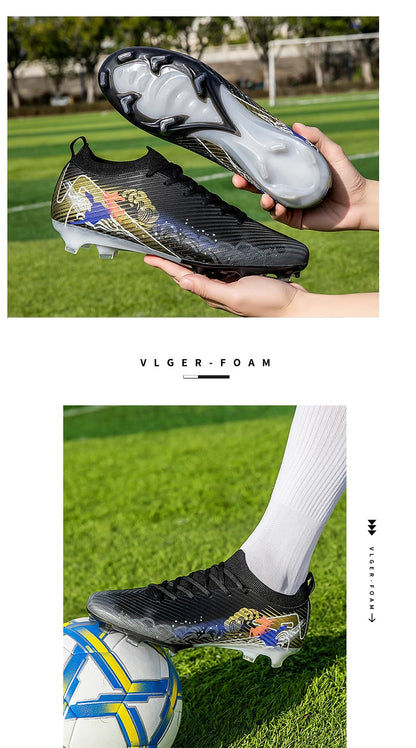 Chaussures de football pour homme, gazon, ultralégères, sportives et confortables, pour adulte, antidérapantes, crampons d'extérieur, sport, futsal, entraînement, match