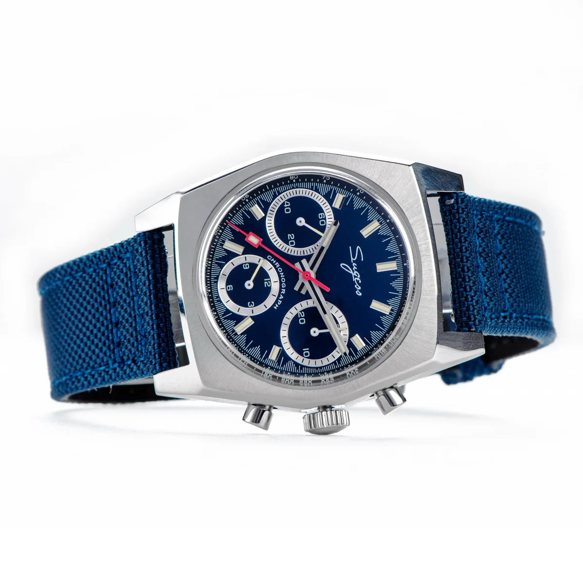Sugess S419 Series 37mm Original Swanneck Movement Chronograph Master Mens Watch Mechanical Wristwatch Dome Sapphire Crystal New