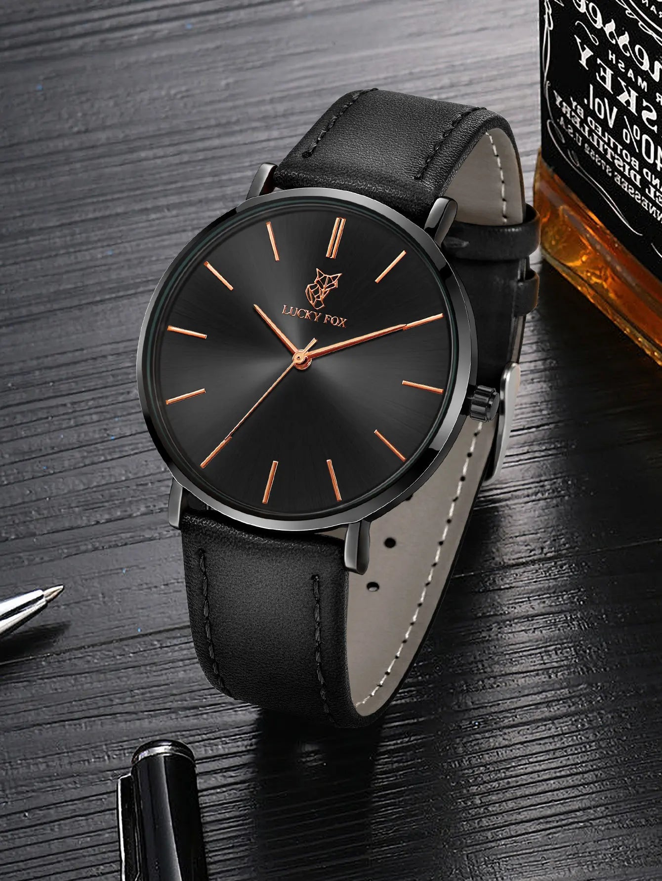 LUCKY FOX Classic Luxury Men Watch Simple Casual Men and Women Round Large Dial Quartz Watch Clock Gifts Men Reloj