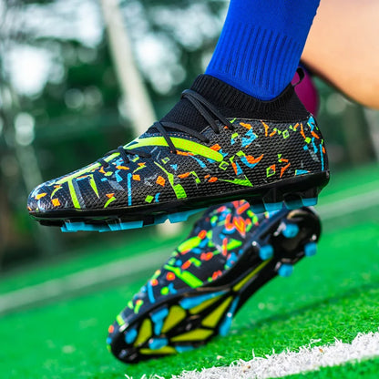 Ghete de fotbal profesionale pentru bărbați, din plasă respirabilă, crampoane antiderapante, sneakers rapizi la modă pentru gazon artificial, pantofi de fotbal pentru bărbați